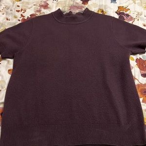 GUC Sag Harbor Short Sleeve Mock Turtleneck Sweater Purple Size M